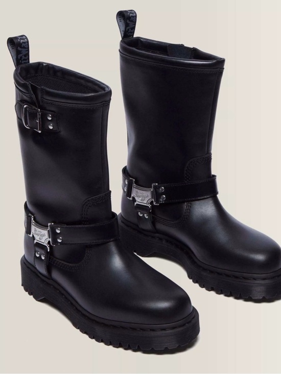Dr. Martens Shoes - NWOB Dr. Martens Anistone Hi Leather Harness Biker Boots Women’s 9 Men’s 8